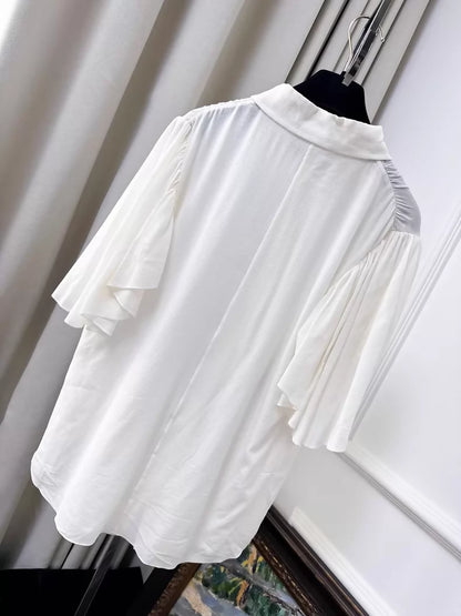 Chanel 25S off-white silk shirt