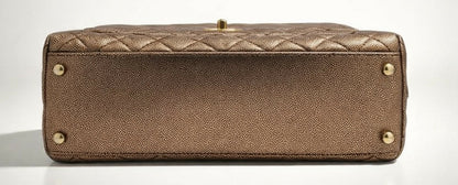 Chanel 19A Medium Coco Handle Metallic Copper Caviar Timeless Bag