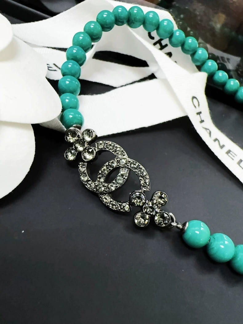 Chanel 23A turquoise choker necklace