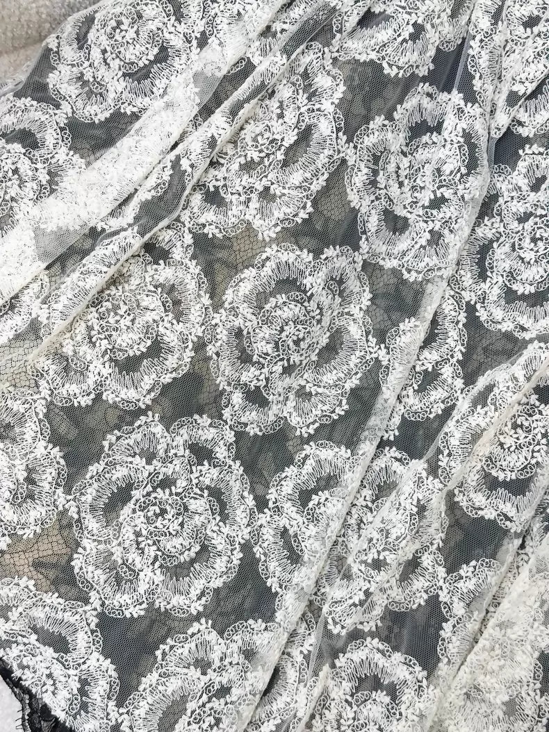 Chanel 10S Black and White lace dress