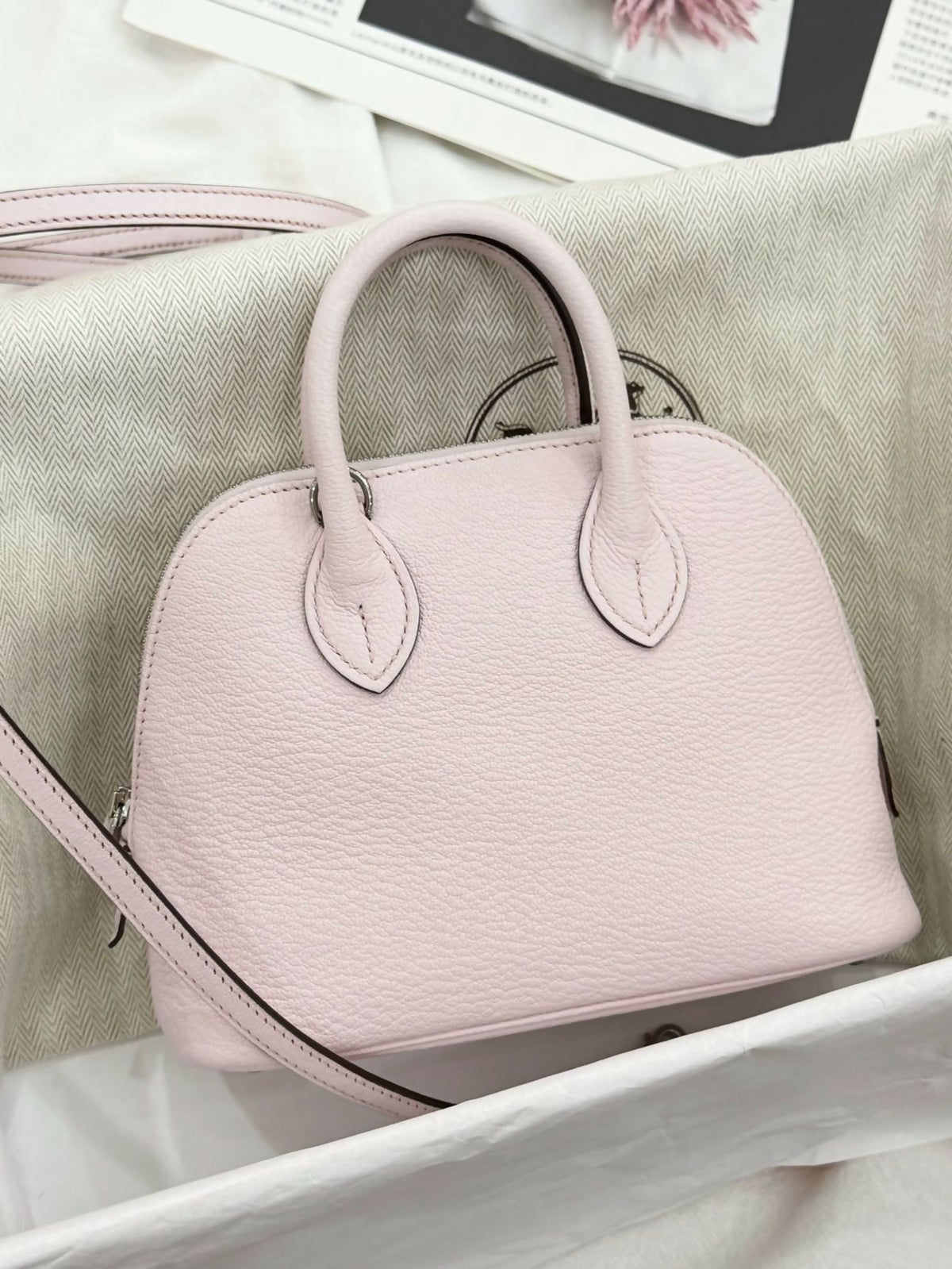 Hermès Mini Bolide Rose Romance / Romance Pink Leather