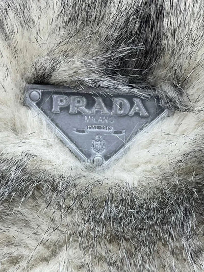 Prada sequined eco-friendly fur shawl