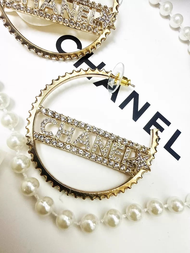 Chanel 22S logo double C circular earrings