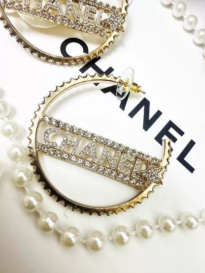 Chanel 22S logo double C circular earrings
