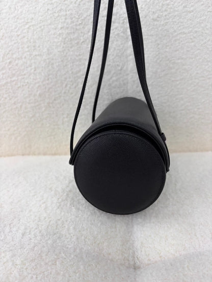 Chanel 26P Black Gold Embossed Calfskin Shoulder Bag
