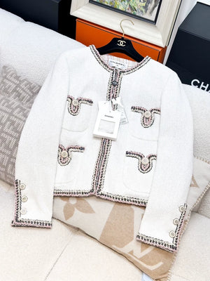 Chanel 20C white tweed jacket