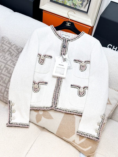 Chanel 20C white tweed jacket
