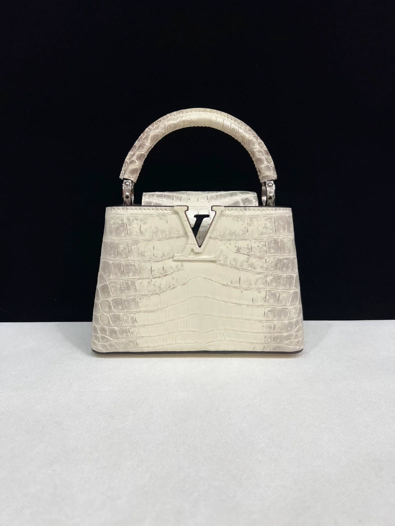 LV Louis Vuitton Capucines mini Himalayan crocodile leather