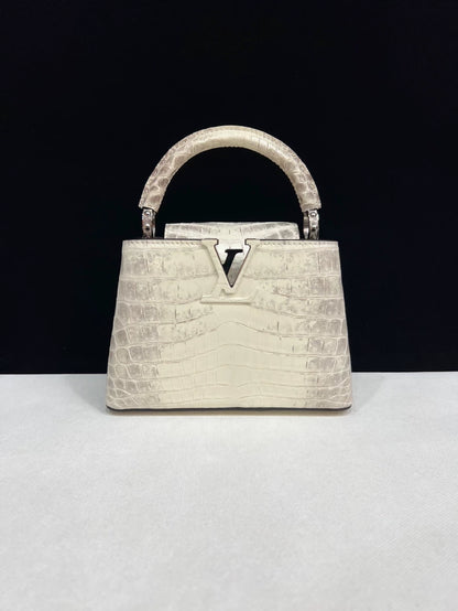 LV Louis Vuitton Capucines mini Himalayan crocodile leather