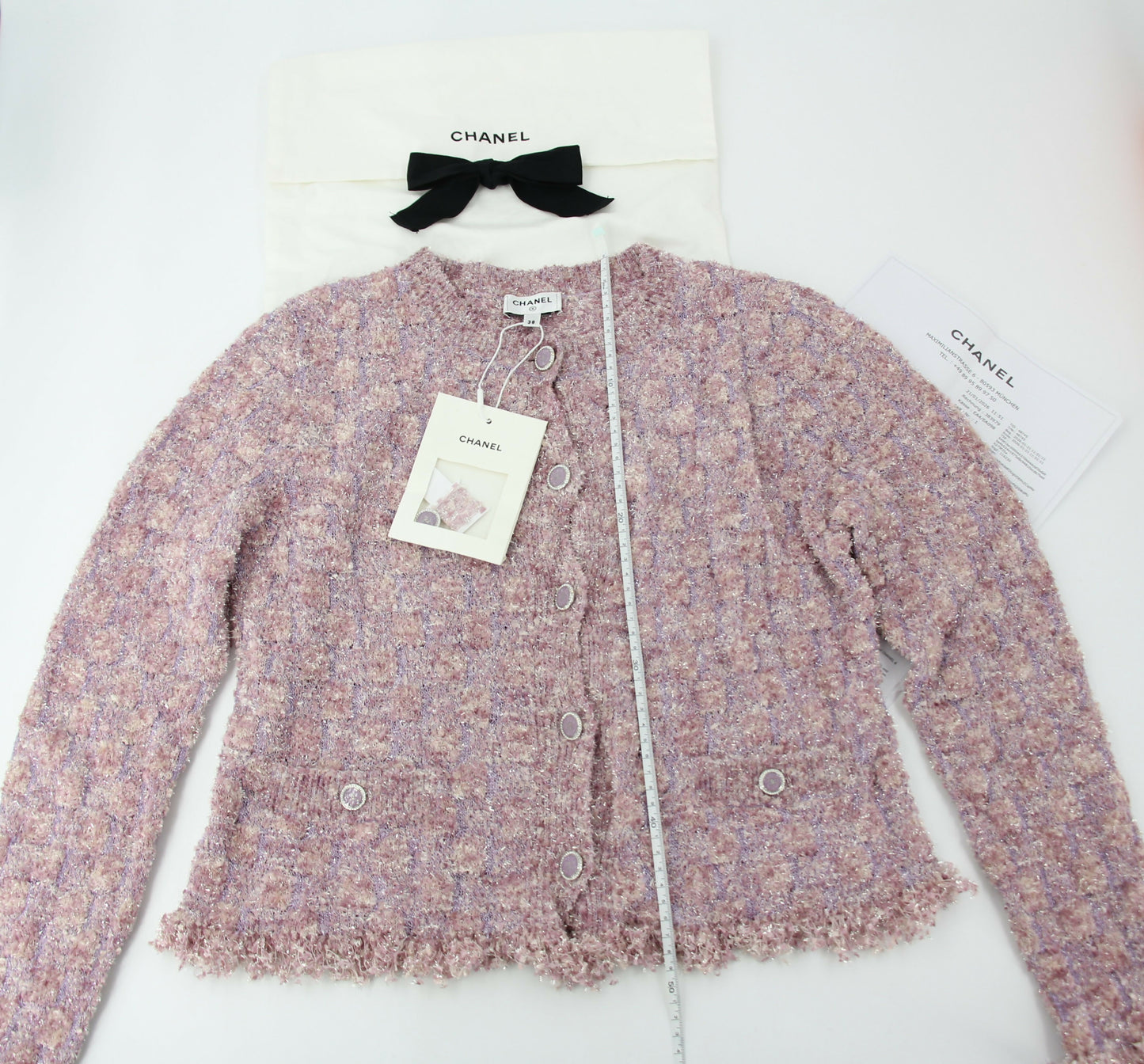 Chanel 26C Knitted Pinkish Purple Fringe Jacket