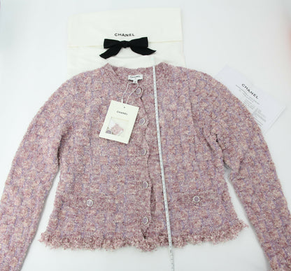 Chanel 26C Knitted Pinkish Purple Fringe Jacket