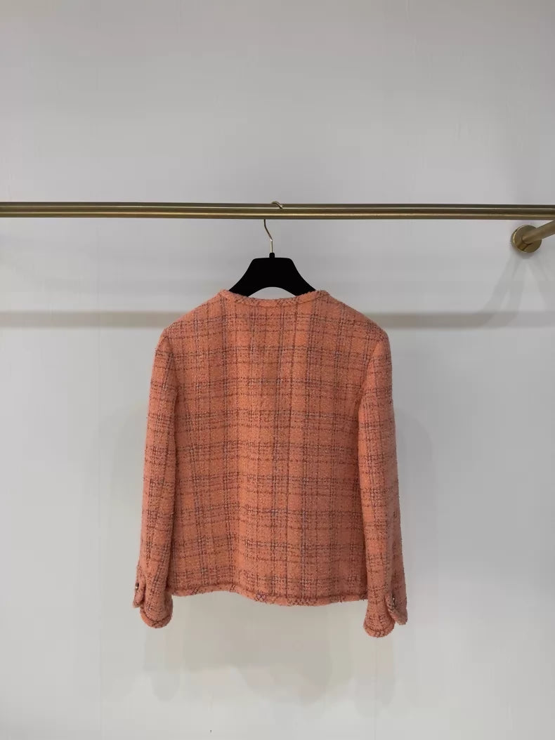 Chanel 24A orange tweed jacket