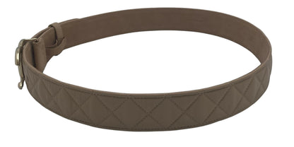 Chanel 14C Beige Lambskin Quilted Belt Gold CC Buckle Size 85/34