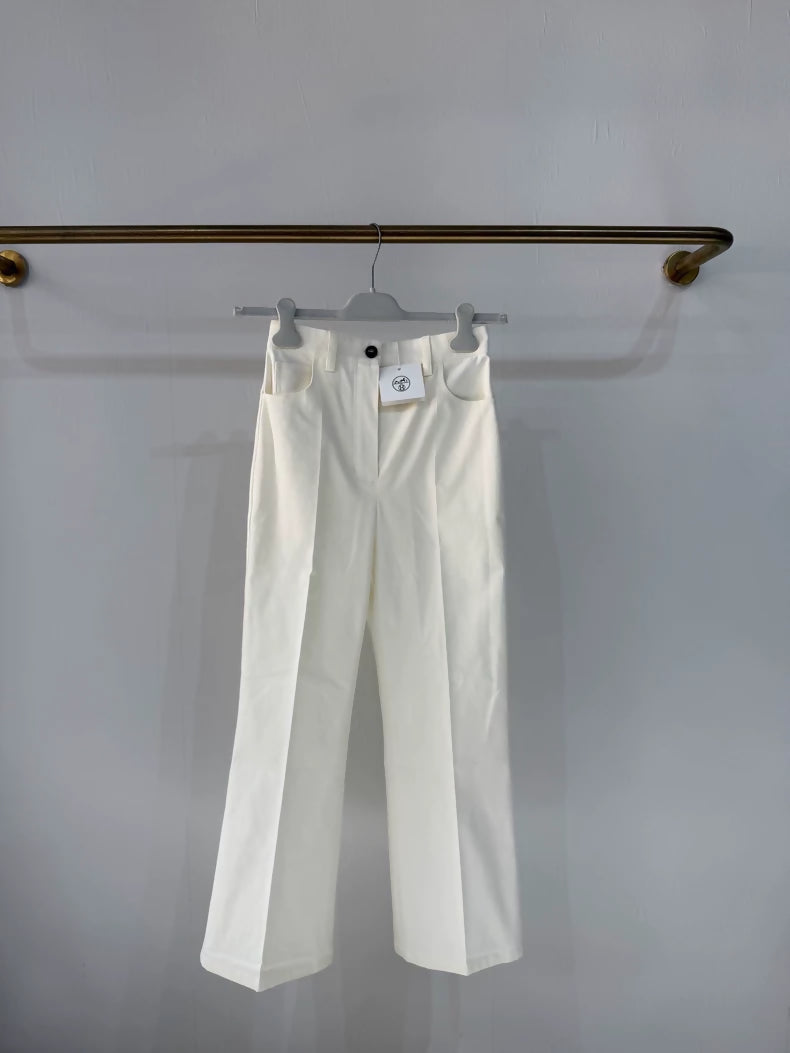 Hermes Fall/Winter 2025 Leather Label White Casual Pants