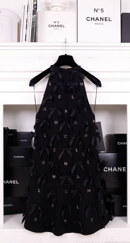 Chanel 23S Black Bow Dress