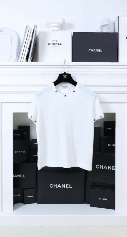 Chanel 1996 black and white CC top