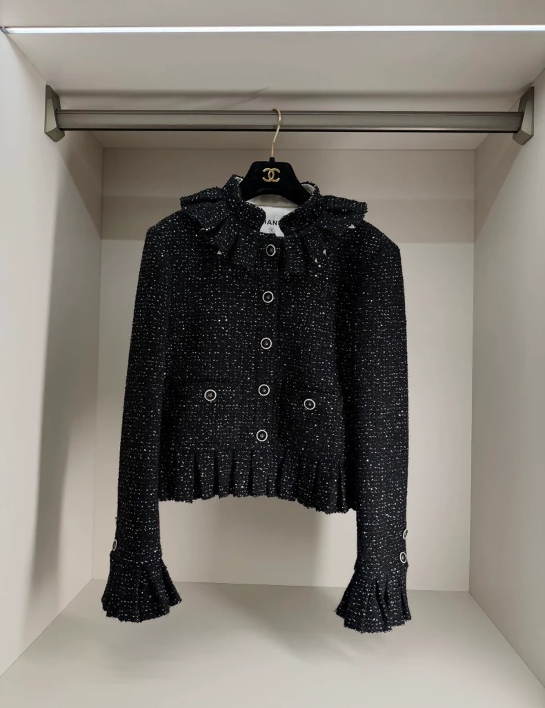 Chanel 25A black tweed jacket