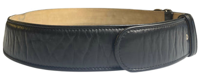 Chanel 12P Lucky Charms Black Distressed Glazed Calfskin Leather Belt Size 85/34