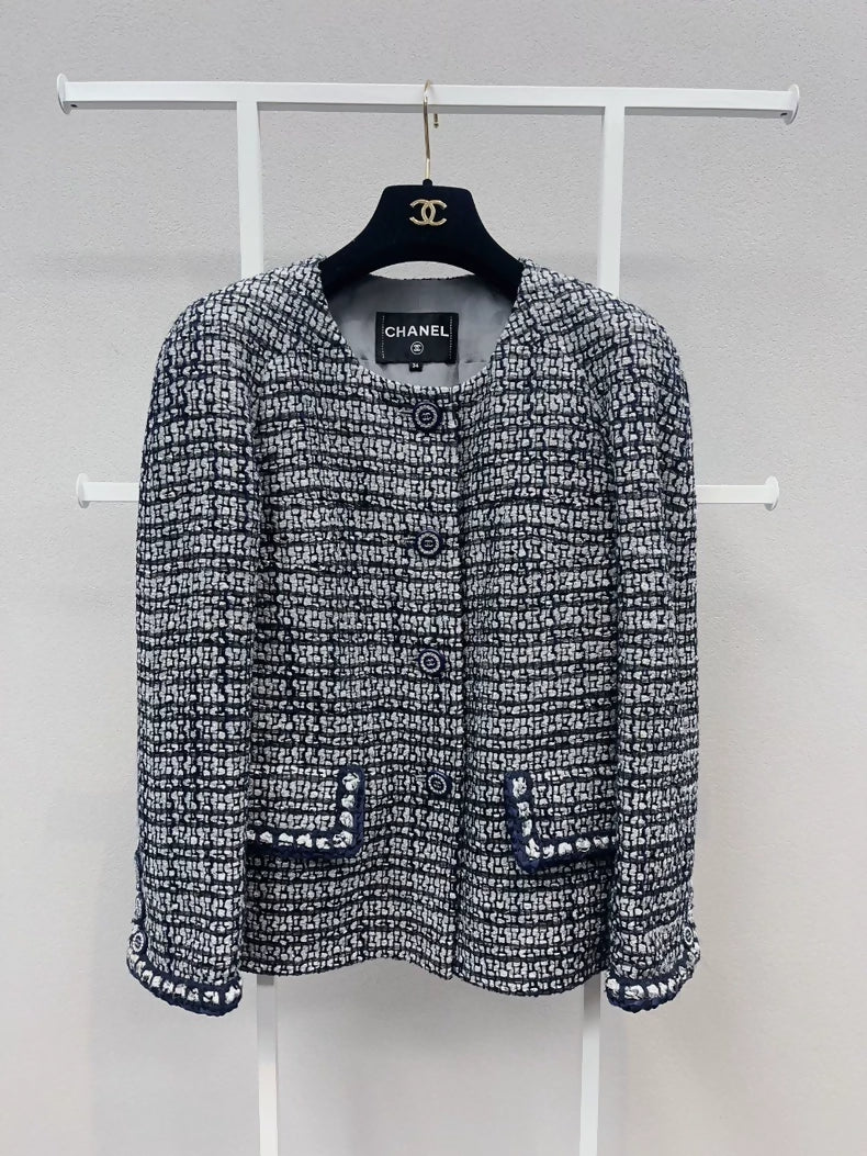 Chanel 19 blue gray tweed Jacket