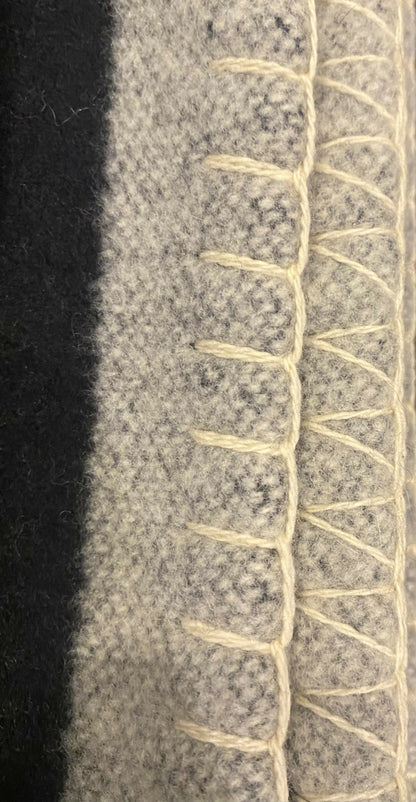 NWT Large Chanel Black & Grey Wool Cashmere CC Throw Blanket Decor