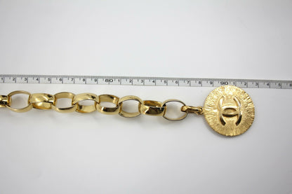 Chanel Vintage 54-71 Gold Plated Chunky Chain Large Coin Belt