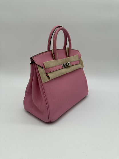 Hermes Preloved Like New Birkin 25 Bubblegum PHW Stamp [N]