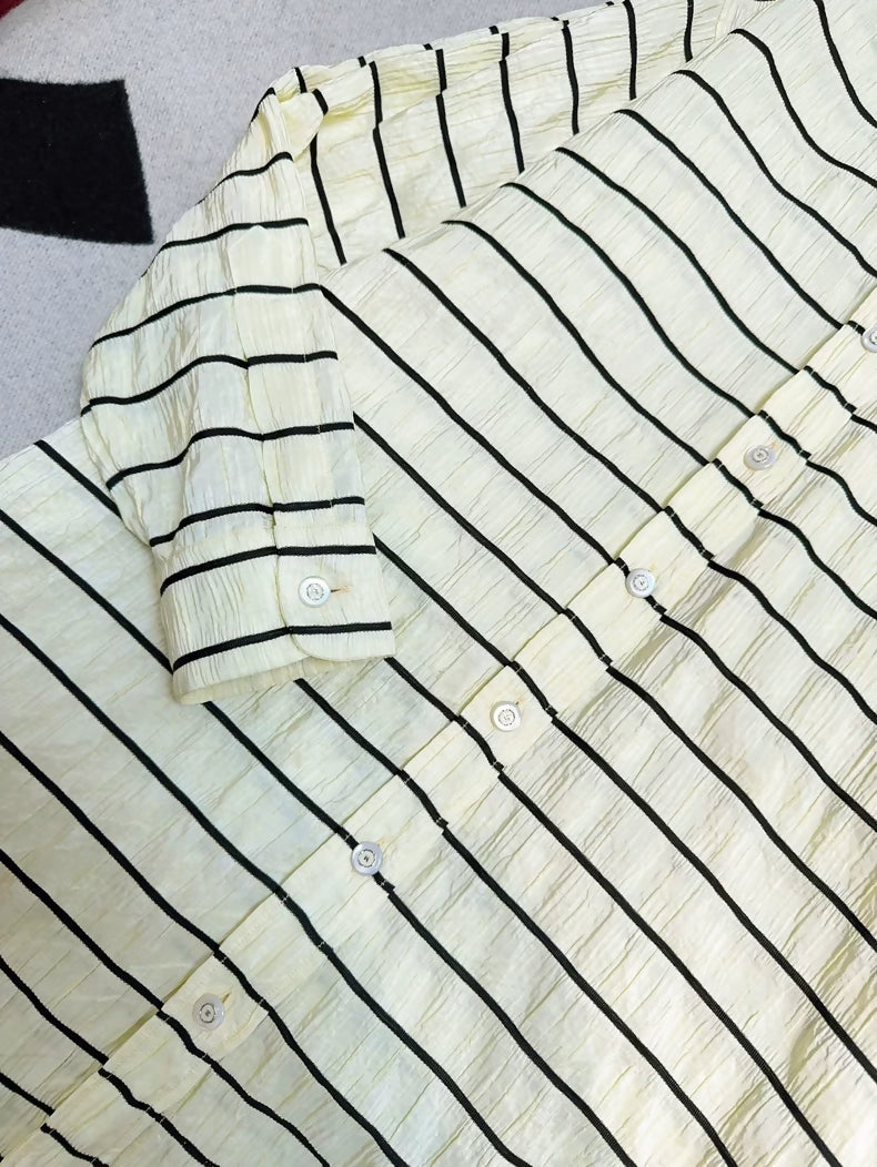 Chanel 25S Light Yellow Striped shirt
