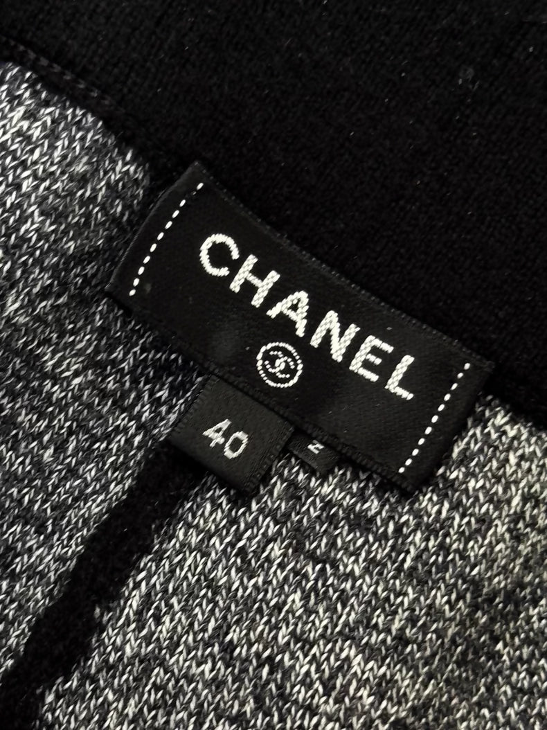 Chanel 21B black wool wide-leg pants