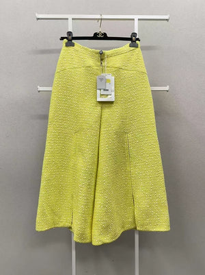 Chanel 19S Pale yellow wide-leg pants