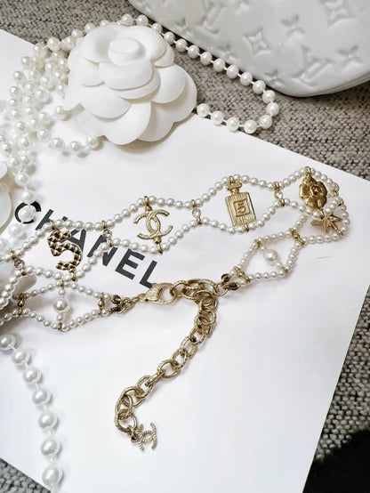 Chanel 20C Multi-Element Quilted Pearl Choker Necklace