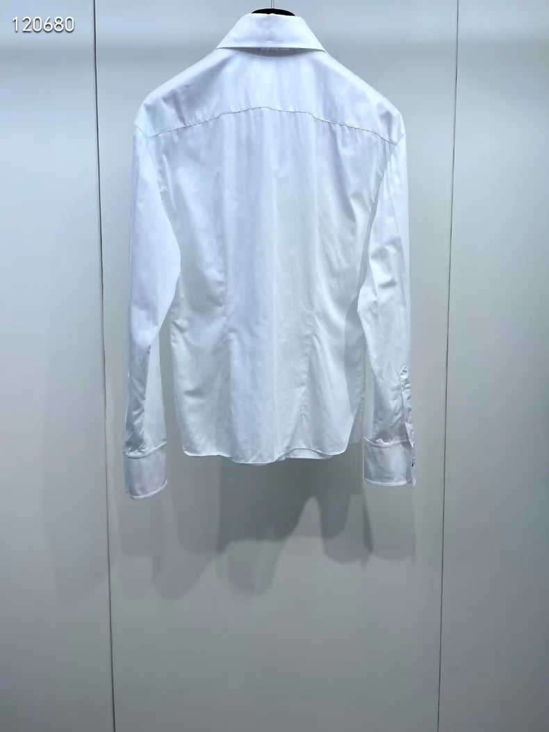 Chanel 25K white bow-tie shirt