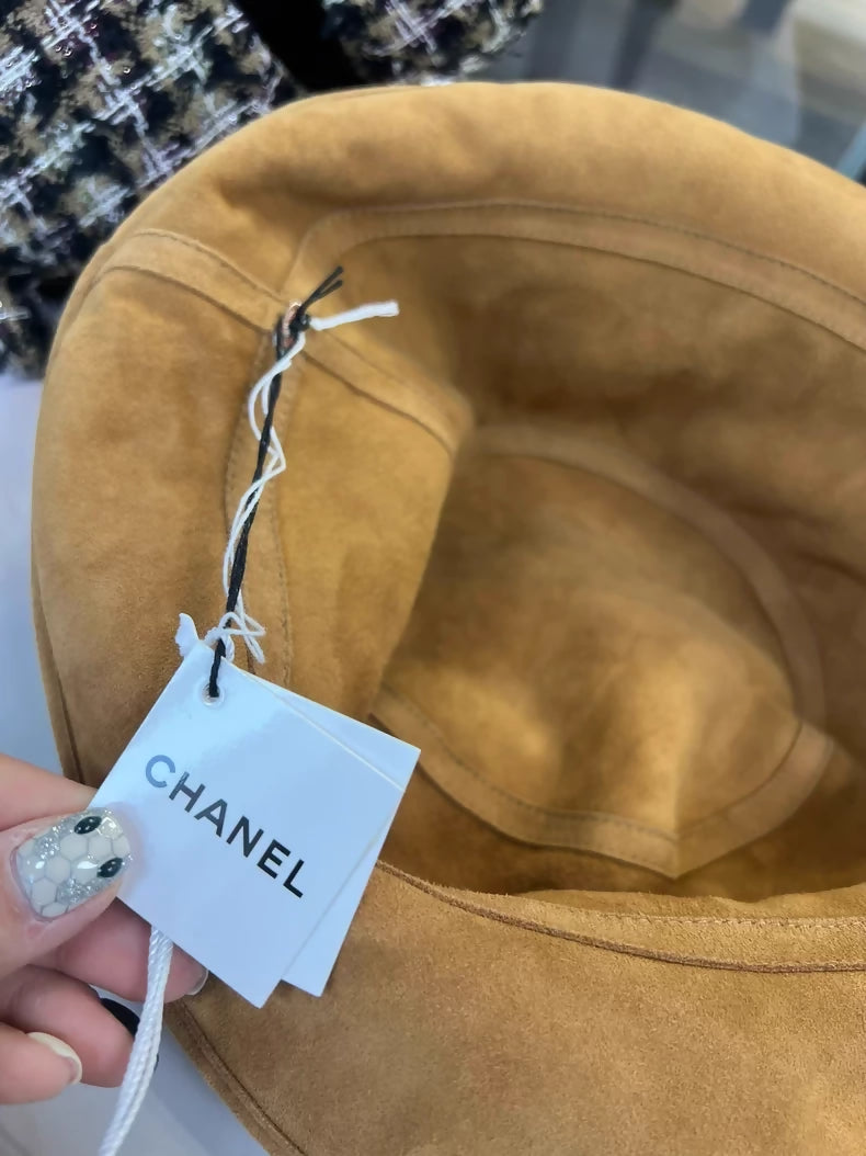 Chanel 24N Brown Hat with Large Logo