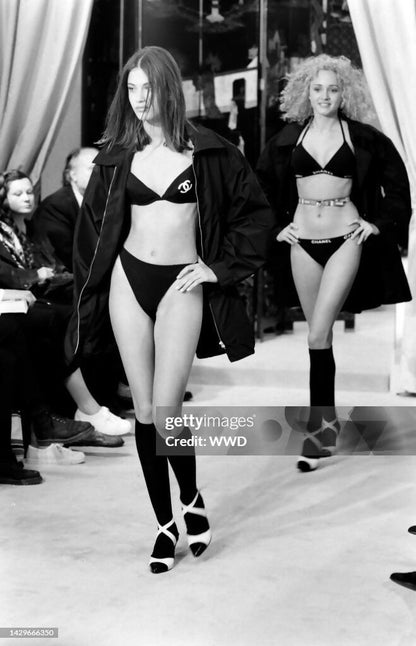 Chanel 1994 Cruise Vintage Orange Logo Quilted Bikini