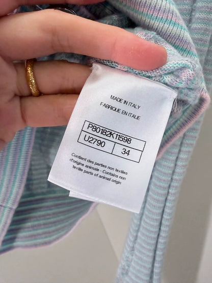 Chanel 25B baby blue cardigan