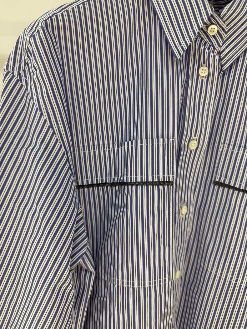 Brunello Cucinelli striped pocket shirt