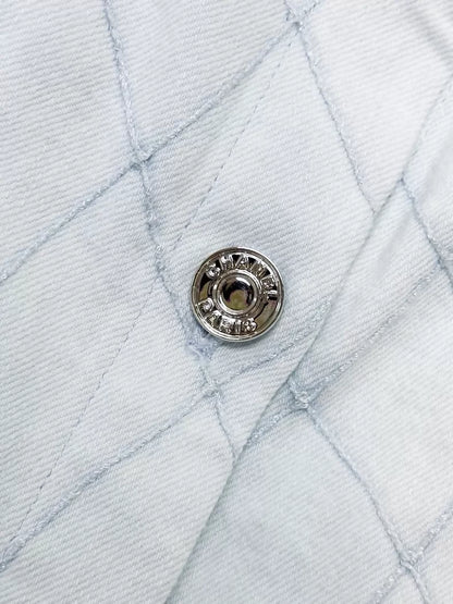 Chanel 26M light blue quilted denim dress