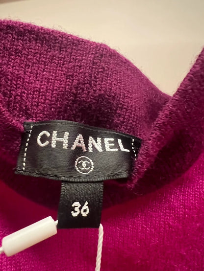 Chanel 20A pinkish-purple cashmere top