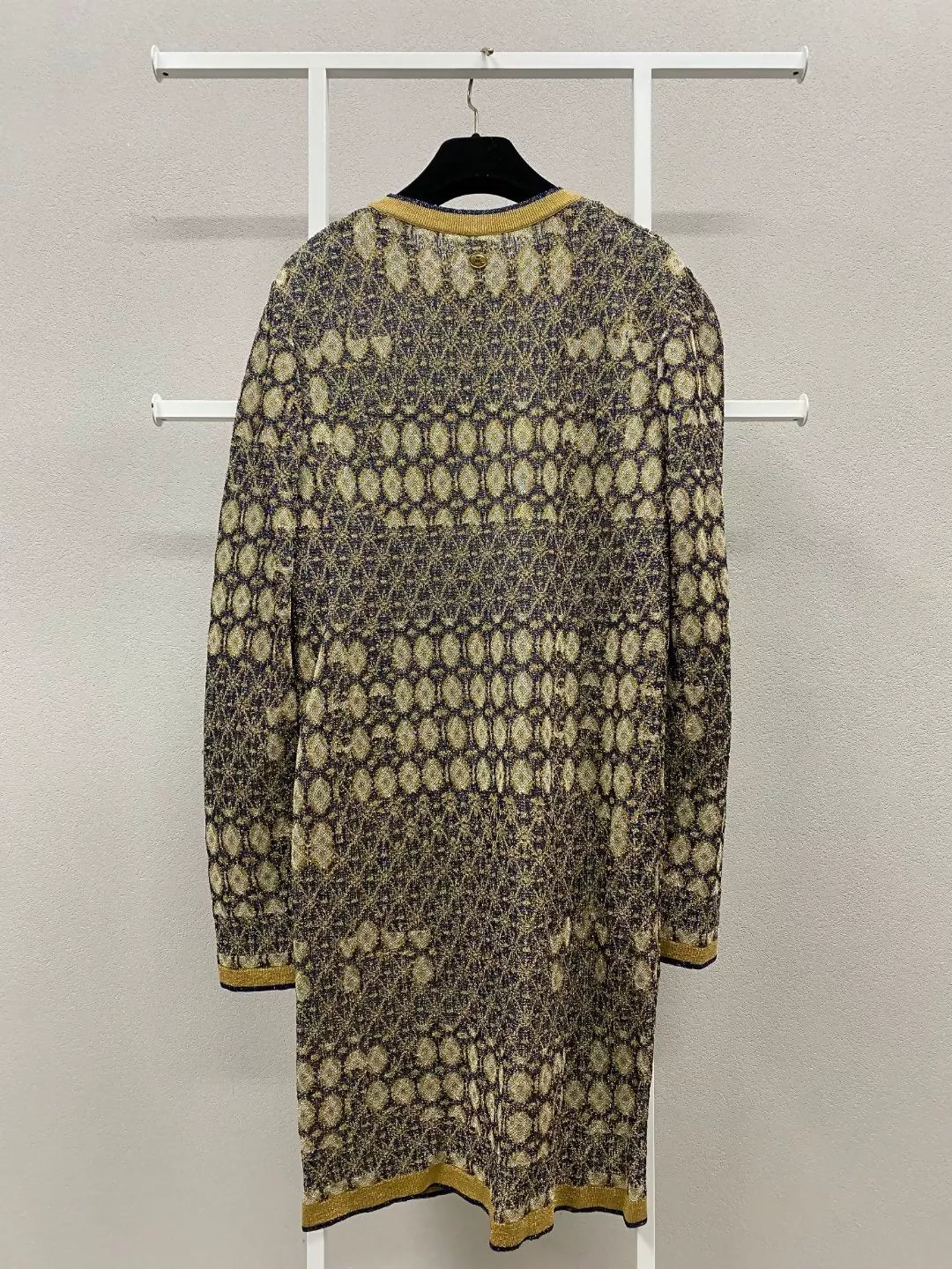 Chanel 19A Egyptian series gold thread knitted dress