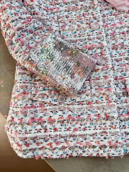 Chanel 23C Pink Tweed Jacket