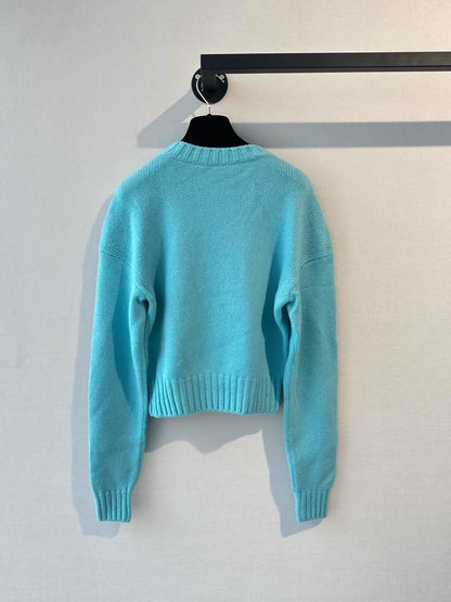 Chanel 20B Blue Cashmere Knit Top