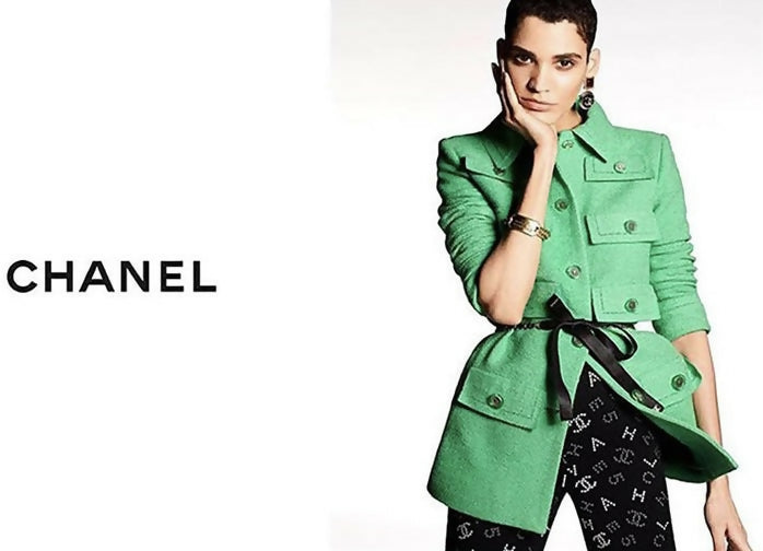 Chanel 20C Runway Black CC Logo Pants Leggings FR 42