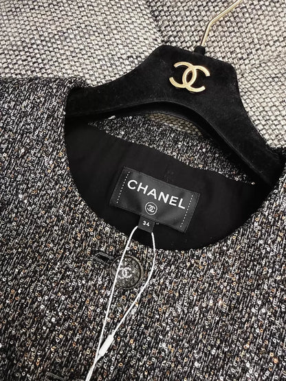 Chanel 21A silver shimmering long dress