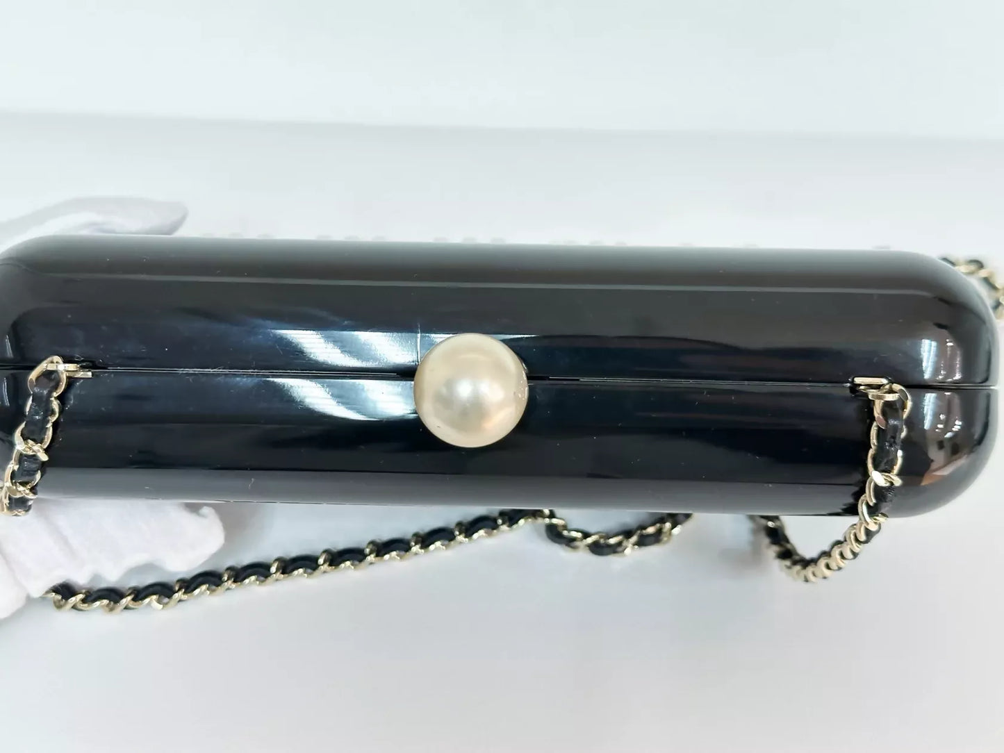 Chanel “Votez Coco” Pearl Plexiglass Minaudière Evening Clutch