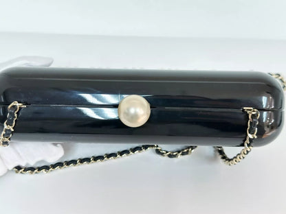 Chanel “Votez Coco” Pearl Plexiglass Minaudière Evening Clutch