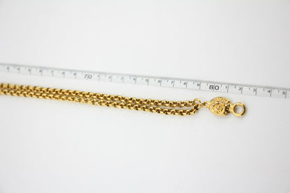 Chanel Vintage 95A Gold-plated Plain Gold Floral Long Necklace