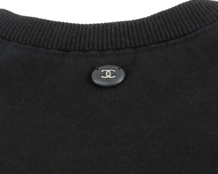 Chanel 17B Black Navy Red Gabrielle Logo Pullover Sweater FR 46