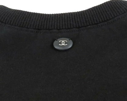 Chanel 17B Black Navy Red Gabrielle Logo Pullover Sweater FR 46