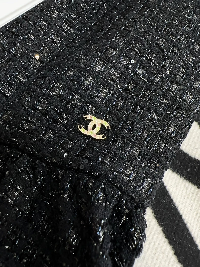 Chanel 23S black tweed dress