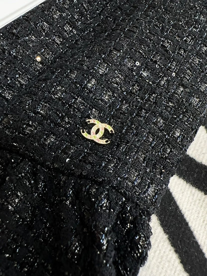 Chanel 23S black tweed dress