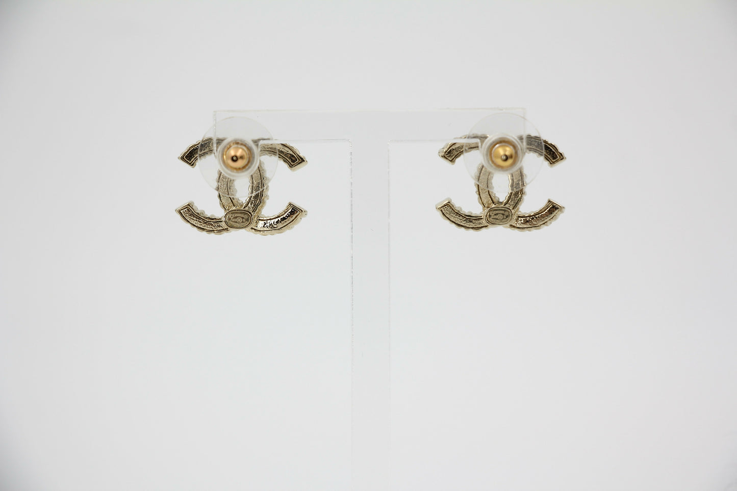 Chanel A19S Rhinestone Multicoloured CC Logo Stud Earrings